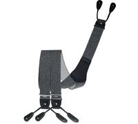 Rollenzug Hosenträger mit Knopfloch grau meliert, 120 cm