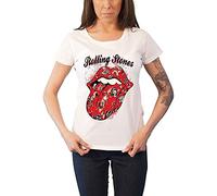 Rolling Stones Damen Tattoo Flash T-Shirt, weiß, 8 (Manufacturer Size: Womens: 8)