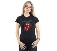 Rolling Stones Plastered Tongue Official Womens New Black Skinny Fit T Shirt, Schwarz (Black), S