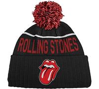 The Rolling Stones Mütze / Beanie Mit Bommel Schwarz Mit Logo Neu Cool