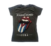 Rolling Stones The T Shirt Havana Cuba offiziell Damen Skinny Fit Charcoal Grau XXL