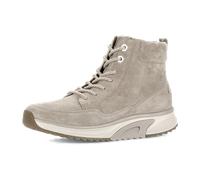 Schnürboots ROLLINGSOFT, Damen, Gr. 38,5, beige (hellbeige), Veloursleder, unifarben, Schuhe Schnürboots, Keilabsatz, High Top-Sneaker mit gepolstertem Schaftrand (29146343-38,5) hellbeige