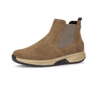 Chelseaboots ROLLINGSOFT, Damen, Gr. 39, hellbraun, Elastischer Einsatz, Veloursleder, unifarben, Schuhe Chelseaboots, Keilabsatz, Stiefelette mit Stretcheinsatz an der Außenseite (68982618-39) hellbr
