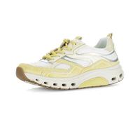 Keilsneaker ROLLINGSOFT, Damen, Gr. 39, weiß, gelb, silberfarben, Glattleder, Textil, Veloursleder, Schuhe, Freizeitschuh, Halbschuh, Schnürschuh mit weichem Schaftrand (33813905-39) weiß, gelb, silbe
