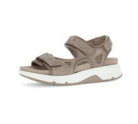 Gabor Damen Sandaletten rollingsoft – Leichte Mehrweite (G), Leinen, Beige – Größe 40 EU / 6.5 UK