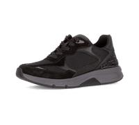 Gabor Sneaker low Materialmix Leder/Lederimitat Damen gepolstert Wide-fit H-Weite Schwarz Gr. 37,5
