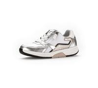 Gabor Damen Low-Top Sneaker, Frauen Halbschuhe,schnürschuhe,schnürer,straßenschuhe,Strassenschuhe,Sportschuhe,Weiss/silb/Puder/s,37 EU / 4 UK