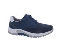 Keilsneaker GABOR ROLLINGSOFT, Herren, Gr. 10 (44,5), blau (jeansblau, weiß), Nubukleder, Textil, Schuhe, Freizeitschuh, Halbschuh, Schnürschuh mit Ziernähten, G-Weite (97390739-10) jeansblau, weiß
