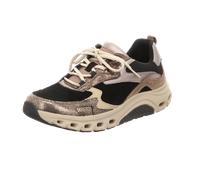 Gabor Damen Low-Top Sneaker, Frauen Sneaker,wechsel-Fussbett,breit,Hovercraft,atmungs-aktiv,sacchetto,weich,f,schw/Mocca/Desert k.,40.5 EU / 7 UK