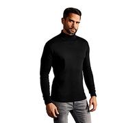 Rollkragen Langarmshirt Herren, Schwarz, L