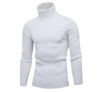 Rollkragen Sweater Herren Regular Passform L-3XL(White XL) | für slim Fit Design, dehnbarer Stoff, Silhouette, ideal für Layering, zeitloser Look