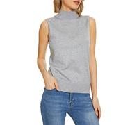 Rollkragen Top Damen Ärmellos, Rollkragenshirt Damen Kurzarm Leicht Unterziehrolli Stretch Jersey Weste Slim Fit Tank Tops Einfarbig Rollkragenpullover Basic Solid Shirt Weich Rolli Top Unterziehshirt