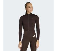 Rollkragenpullover ADIDAS PERFORMANCE "WORKOUT ESSENTIALS, DURCHGEHENDER REISSVERSCHLUSS, STRICK", Damen, Gr. M, aurora coffee, Obermaterial: 48% Polyester, 46% Polyamid, 6% Elasthan, normal, Pullover