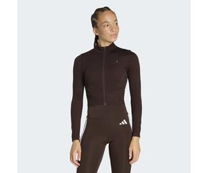 Rollkragenpullover ADIDAS PERFORMANCE "WORKOUT ESSENTIALS, DURCHGEHENDER REISSVERSCHLUSS, STRICK", Damen, Gr. XS, aurora coffee, Obermaterial: 48% Polyester, 46% Polyamid, 6% Elasthan, normal, Pullove