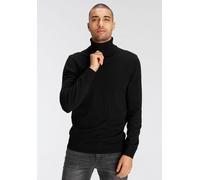Rollkragenpullover AJC, Herren, Gr. XXL (60/62), schwarz, Feinstrick, Obermaterial: 50% Baumwolle, 50% Polyacryl, unifarben, Basic, schmal, Rippstrickbündchen, Pullover Rollkragenpullover, mit Rollkra