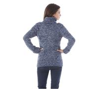 Rollkragenpullover ANISTON CASUAL, Damen, Gr. 34, blau (blau, meliert), Grobstrick, Obermaterial: 100% Polyacryl, meliert, figurbetont hüftbedeckend, breiter Bund, Pullover Rollkragenpullover, Topsell