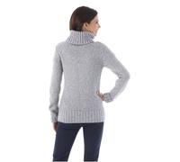 Rollkragenpullover ANISTON CASUAL, Damen, Gr. 44, grau (grau, meliert), Grobstrick, Obermaterial: 100% Polyacryl, meliert, figurbetont hüftbedeckend, breiter Bund, Pullover Rollkragenpullover, Topsell