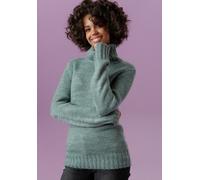 Rollkragenpullover ANISTON CASUAL, Damen, Gr. 46, grün (jade, meliert), Grobstrick, Obermaterial: 100% Polyacryl, meliert, figurbetont hüftbedeckend, breiter Bund, Pullover Rollkragenpullover (4663483