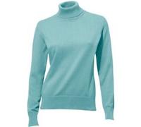 Rollkragenpullover HEINE "Rollkragen-Pullover", Damen, Gr. 36, blau (aqua), 100% Baumwolle, unifarben, Pullover Rollkragenpullover (39320806-36) aqua