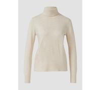 Strickpullover S.OLIVER, Damen, Gr. 44, beige (beige melange), Strick, Obermaterial: 72% Viskose, 28% Polyester, meliert, casual, regular fit normal, ohne Ausschnitt, Langarm elastischer Bund, Pullove