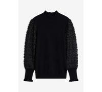 Stehkragenpullover BONPRIX "Rollkragenpullover aus fließendem Viskose-Mix", Damen, Gr. 48/50 (XL), schwarz, Feinstrick, Obermaterial: 50% Viskose, 28% Polyester, 22% Polyamid, unifarben, bequem hüftbe