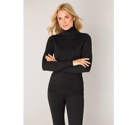 Rollkragenpullover BASE LEVEL "Yuen", Damen, Gr. 44, schwarz, Web, Obermaterial: 80% Viskose, 20% Polyamid, unifarben, figurbetont hüftlang, eng angesetztes Bündchen, Pullover Rollkragenpullover (9447