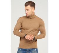 Rollkragenpullover BEHYPE "TIBERIUS", Herren, Gr. S, beige, 50% Baumwolle, 30% Polyester, 15% Viskose, 5% Elasthan, unifarben, normal, hoch geschlossener Ausschnitt, Pullover Rollkragenpullover, im mo