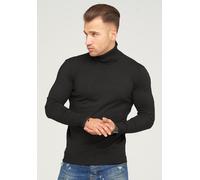 Rollkragenpullover BEHYPE "TIBERIUS", Herren, Gr. XL, schwarz, 50% Baumwolle, 30% Polyester, 15% Viskose, 5% Elasthan, unifarben, normal, hoch geschlossener Ausschnitt, Pullover Rollkragenpullover, im