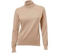 Rollkragenpullover HEINE "Rollkragen-Pullover", Damen, Gr. 38, beige, 100% Baumwolle, unifarben, Pullover Rollkragenpullover (79900812-38) beige