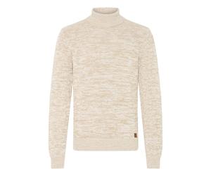 Rollkragenpullover BLEND "Rollkragenpullover BHDami", Herren, Gr. L, weiß (bone weiß), Obermaterial: 70% Baumwolle CO recyc.. 30% Polyester Pol. recyc.., Pullover Rollkragenpullover (51358901-L) bone
