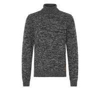 Rollkragenpullover BLEND "BHDami", Herren, Gr. S, schwarz, Grobstrick, 70% Baumwolle (Recycled), 30% Polyester (Recycled), meliert, normal normal, hoch geschlossener Ausschnitt, Pullover Rollkragenpul