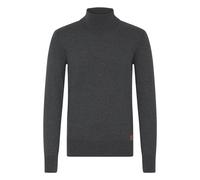Rollkragenpullover BLEND "BHFibes", Herren, Gr. 3XL, charcoal mix, Feinstrick, 70% Baumwolle (Recycled), 30% Polyester (Recycled), unifarben, normal normal, hoch geschlossener Ausschnitt, Pullover, St