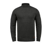 Rollkragenpullover BLEND "Rollkragenpullover BHLatif", Herren, Gr. S, grau (charcoal), Feinstrick, Obermaterial: 50% Baumwolle CO. 50% Polyacryl PAN., unifarben, Casual, ohne Ausschnitt, Pullover Roll