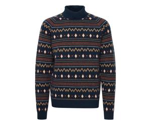Rollkragenpullover BLEND "Rollkragenpullover BHPullover", Herren, Gr. L, blau (marineblaus), Obermaterial: 54% Polyester PES. 21% Polyacryl PAN. 12% Nylon NY. 10% Wolle WO. 3% Elasthan EL., Pullover R