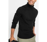 Rollkragenpullover BONPRIX, Herren, Gr. 56/58 (XL), schwarz, Feinstrick, Obermaterial: 100% Polyacryl, unifarben, regular fit hüftbedeckend, Rundhals, Strickbündchen, Pullover Rollkragenpullover, mit 