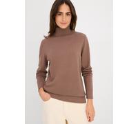 Rollkragenpullover BONPRIX "Rollkragenpullover", Damen, Gr. 52/54 (XXL), braun (lehmbraun), Feinstrick, Obermaterial: 70% Baumwolle, 30% Polyamid, unifarben, figurbetont hüftbedeckend, Rundhals, Stric