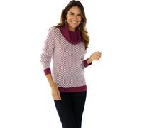 Rollkragenpullover bordeaux-ecru-gemustert 56 Polyacryl