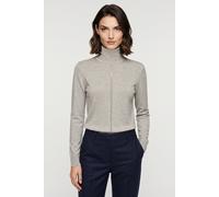 Rollkragenpullover BOSS ORANGE "Faghettini Premium Damenmode", Damen, Gr. L (40), grau (light, pastel grau 056), Feinstrick, Obermaterial: 50% Baumwolle, 50% Schurwolle, unifarben, regular fit normal,