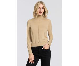 Rollkragenpullover BOSS ORANGE "Faghettini Premium Damenmode", Damen, Gr. L (40), rust, copper 222, Feinstrick, Obermaterial: 50% Baumwolle, 50% Schurwolle, unifarben, regular fit normal, hoch geschlo