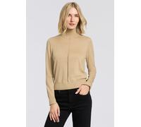 Rollkragenpullover BOSS ORANGE "Faghettini Premium Damenmode", Damen, Gr. M (38), beige (rust, copper 222), Feinstrick, Obermaterial: 50% Baumwolle, 50% Schurwolle, unifarben, regular fit normal, hoch