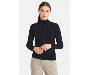 Rollkragenpullover BOSS ORANGE "Faghettini Premium Damenmode", Damen, Gr. S (36), schwarz (dunkelblau 408), Feinstrick, Obermaterial: 50% Baumwolle, 50% Schurwolle, unifarben, regular fit normal, hoch