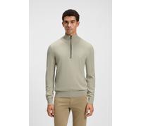 Rollkragenpullover BOSS ORANGE "Kanobix Half Zip Cotton Cashmere", Herren, Gr. S, beige (light beige271), Strick, Obermaterial: 95% Baumwolle, 5% Kaschmir, regular fit normal, hoch geschlossener Aussc