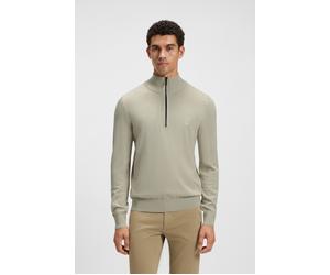 Rollkragenpullover BOSS ORANGE "Kanobix Half Zip Cotton Cashmere", Herren, Gr. XL, beige (light beige271), Strick, Obermaterial: 95% Baumwolle, 5% Kaschmir, regular fit normal, hoch geschlossener Auss