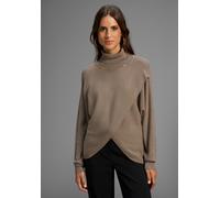 Rollkragenpullover BRUNO BANANI, Damen, Gr. 32/34, taupe, Obermaterial: 70% Viskose, 30% Polyamid, unifarben, figurumspielend hüftlang, Rippbündchen, Pullover Rollkragenpullover, mit Wickel-Optik - NE