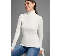 Rollkragenpullover BRUNO BANANI, Damen, Gr. 32/34, weiß (wollweiß), Feinstrick, Obermaterial: 70% Viskose, 30% Polyamid, clean, unifarben, Basic, figurbetont hüftlang, hoch geschlossener Ausschnitt, R