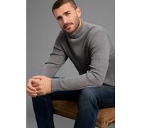 Rollkragenpullover BRUNO BANANI, Herren, Gr. XXL (60/62), grau meliert, Feinstrick, Obermaterial: 50% Baumwolle, 50% Polyacryl, Basic, slim fit, Rippstrickbündchen, Pullover Rollkragenpullover, in Rip