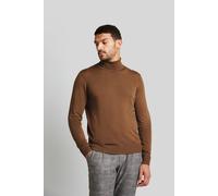 Rollkragenpullover BUGATTI, Herren, Gr. XXL, braun (cognac), 100% Wolle, unifarben, regular fit, ohne Ausschnitt, Rippbündchen, Pullover Rollkragenpullover, aus 100 % Merinowolle (32425826-XXL)