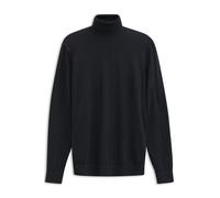 Rollkragenpullover BUGATTI "Regular Fit", Herren, Gr. M, blau (390, marine), Strick, 95% Baumwolle, 5% Kaschmir, unifarben, regular fit, ohne Ausschnitt, Rippbündchen, Pullover Rollkragenpullover, aus