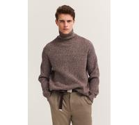 Rollkragenpullover BUGATTI "Regular Fit", Herren, Gr. XL, 20, braun, 80% Wolle, 20% Polyamid, unifarben, regular fit, ohne Ausschnitt, Rippbündchen, Pullover Rollkragenpullover, Grobstrick aus einem W