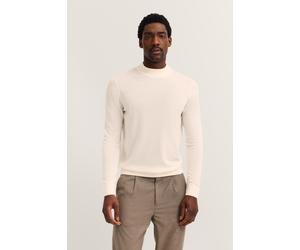 Rollkragenpullover BUGATTI "Regular Fit", Herren, Gr. XXL, 20, ecru, Strick, 90% Wolle, 10% Seide, unifarben, regular fit, ohne Ausschnitt, Rippbündchen, Pullover Rollkragenpullover, aus Merino-Wolle-